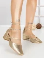 Pantofi cu Toc Gros S-3249 GOLD | BUONAROTTI