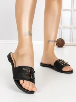 Papuci Dama cu Talpa Joasa 5174 BLACK | CM