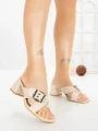 Papuci Dama cu Toc DD-213 BEIGE | EMAS