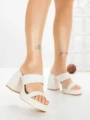 Papuci Dama cu Toc DD-202 WHITE | EMAS