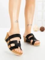 Papuci Dama cu Platforma SS-103 BLACK | EMAS