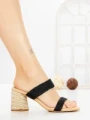 Papuci Dama cu Toc P-8986 BLACK | EMAS