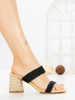 Papuci Dama cu Toc P-8986 BLACK | EMAS