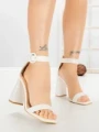 Sandale Dama cu Toc Gros FM5334 WHITE | ANDERINA
