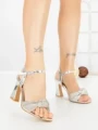 Sandale Dama cu Toc Subtire JM666T SILVER | ANNALISE