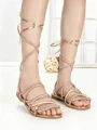 Sandale Dama cu Talpa Joasa LS-89161 CHAMPAGNE | ABLOOM