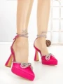 Pantofi cu Toc Gros si Platforma P-1308 FUCHSIA | STEPHAN