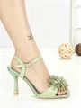 Sandale Dama cu Toc Subtire P-1345 GREEN | STEPHAN