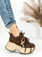 Pantofi Sport Dama cu Platforma 6581-1 BROWN | MEI
