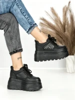 Pantofi Sport Dama cu Platforma 6208-52 BLACK | MEI