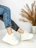 Pantofi Sport Dama cu Platforma 3570 WHITE | MEI