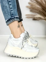 Pantofi Sport Dama cu Platforma 3570 SILVER | MEI