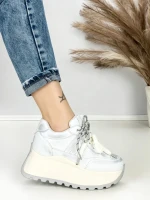 Pantofi Sport Dama cu Platforma 3570 SILVER | MEI