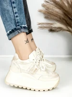 Pantofi Sport Dama cu Platforma 3570 BEIGE | MEI