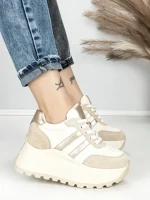 Pantofi Sport Dama cu Platforma 3596 BEIGE | MEI