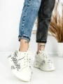 Pantofi Sport Dama din piele naturala 719-3 SILVER | PANTOFUL