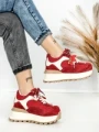 Pantofi Sport Dama din piele naturala 3651-3 RED | PANTOFUL