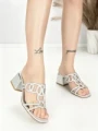 Sandale Dama cu Toc Gros QQ-169 SILVER | STEPHAN