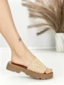 Papuci Dama cu Talpa Joasa TH-12 BEIGE | STEPHAN