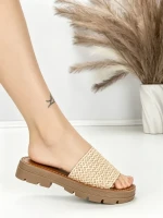 Papuci Dama cu Talpa Joasa TH-12 BEIGE | STEPHAN
