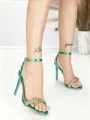 Sandale Dama cu Toc Subtire P-1315 GREEN | STEPHAN