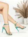 Sandale Dama cu Toc Subtire P-1315 GREEN | STEPHAN