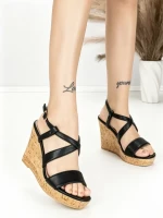 Sandale Dama cu Platforma 11-10 BLACK | STEPHAN