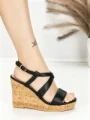 Sandale Dama cu Platforma 11-10 BLACK | STEPHAN