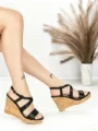 Sandale Dama cu Platforma 11-10 BLACK | STEPHAN