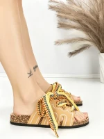 Papuci Dama cu Talpa Joasa BE-1060 BEIGE | BEUE SHOES
