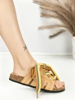 Papuci Dama cu Talpa Joasa BE-1060 BEIGE | BEUE SHOES