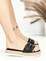 Papuci Dama cu Talpa Joasa BE-6073 BLACK | BEUE SHOES