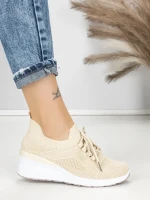 Pantofi Sport Dama cu Platforma P38 BEIGE | EMAS