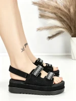 Sandale Dama cu Platforma PL367 BLACK | GIVANA
