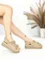 Sandale Dama cu Platforma PL367 KHAKI | GIVANA