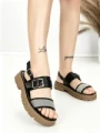 Sandale Dama cu Talpa Joasa TH-7 BLACK | STEPHAN