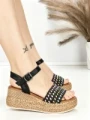 Sandale Dama cu Platforma F-20 BLACK | STEPHAN