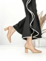 Pantofi cu Toc Gros J-221 NUDE | CHERIE