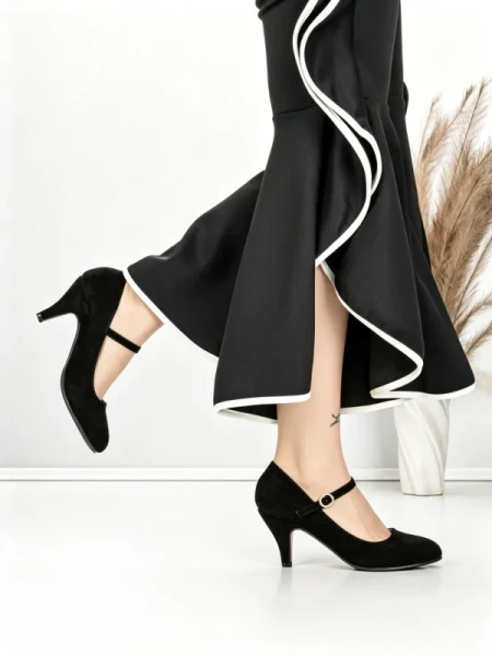 Pantofi cu Toc J-30 BLACK | CHERIE