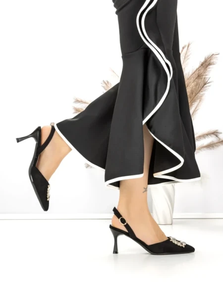 Pantofi Stiletto J-209 BLACK | CHERIE