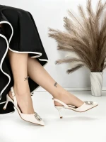 Pantofi Stiletto J-209 WHITE | CHERIE