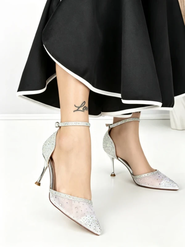 Pantofi Stiletto H-116 SILVER | CHERIE