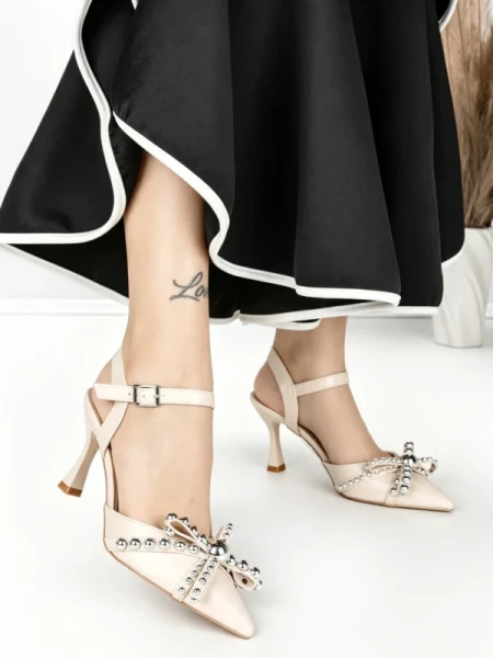 Pantofi Stiletto BE-672 BEIGE | BEUE SHOES