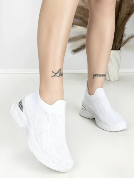 Pantofi Sport Dama cu Platforma BK198 WHITE | OMODA