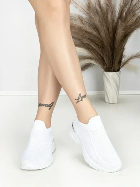 Pantofi Sport Dama cu Platforma BK198 WHITE | OMODA