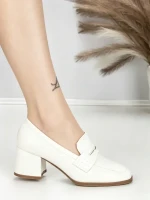 Pantofi cu Toc Gros L72168E WHITE | ABLOOM