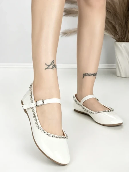 Balerini Dama DH-1136 WHITE | ABLOOM