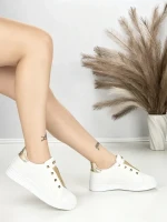 Sneakers Dama HY-285 WHITE-GOLD | ABLOOM