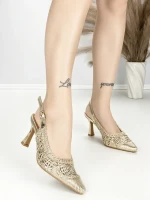 Pantofi Stiletto A7636-5 GOLD | ABLOOM