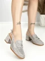 Pantofi cu Toc Gros L8576G GREY | ABLOOM